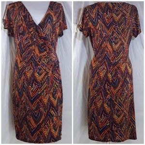 AA Studio AA  Multi Color Silky Knit Wrap Dress 12